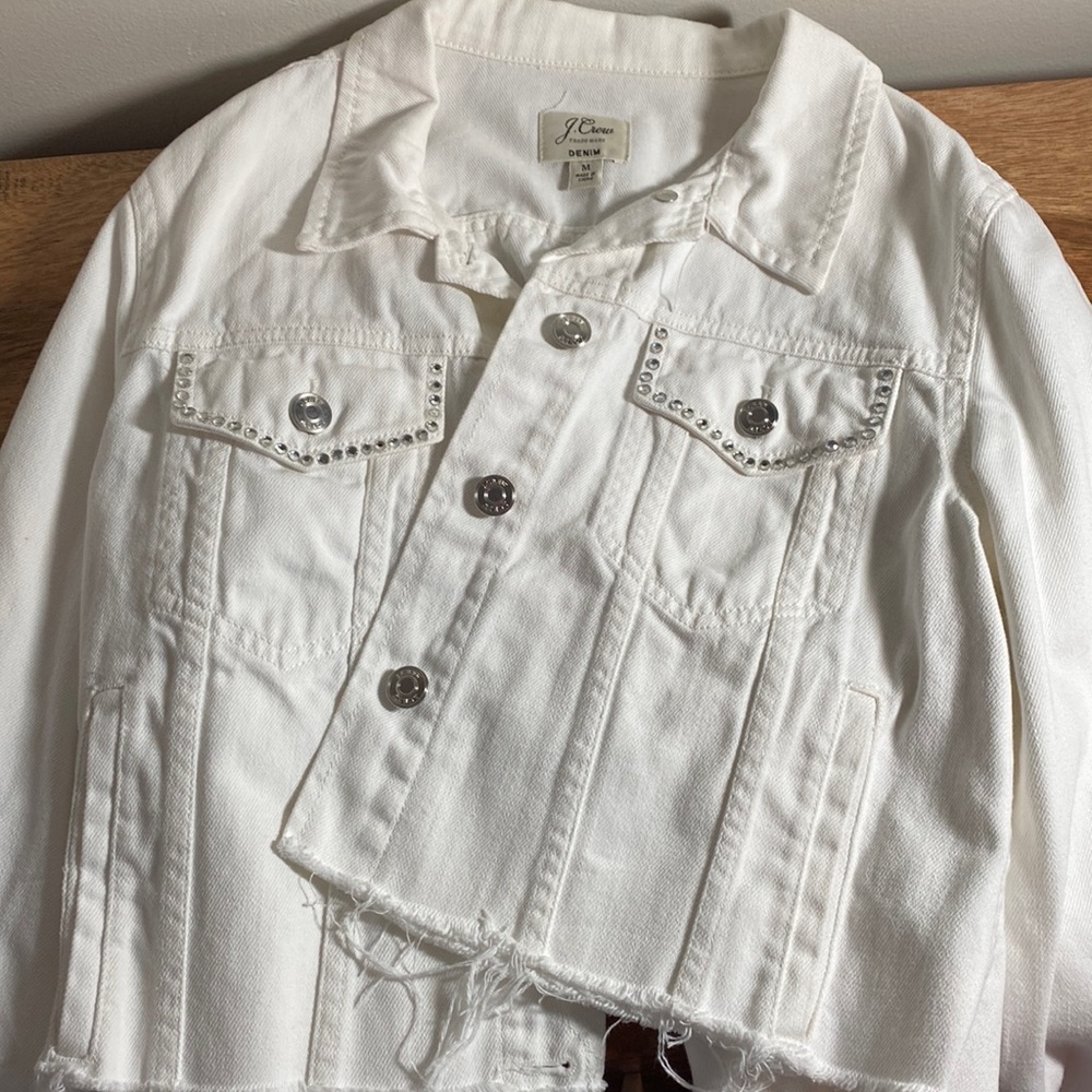 J Crew white jean jacket